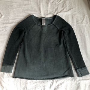 Free People Hunter Green Textured Sweatshirt XS